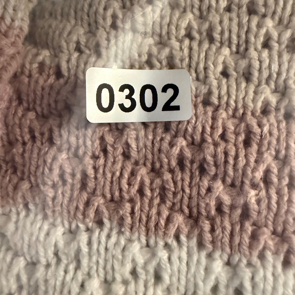Hollister Striped Cropped Sweater Womens XS Pink Cream Tan Textured Knit Top - Picture 11 of 11